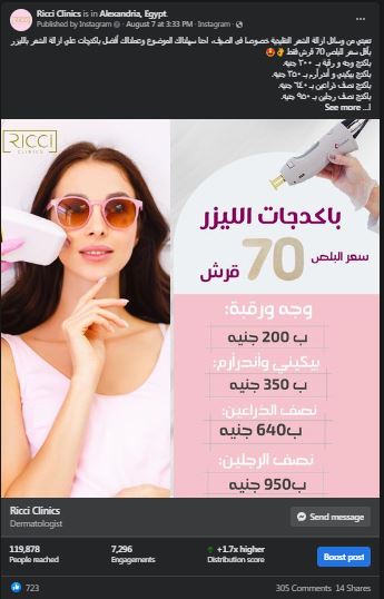 Ricci Clinics - Post example