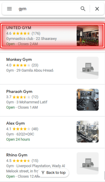 Google business - United Gym Marketing Campaign