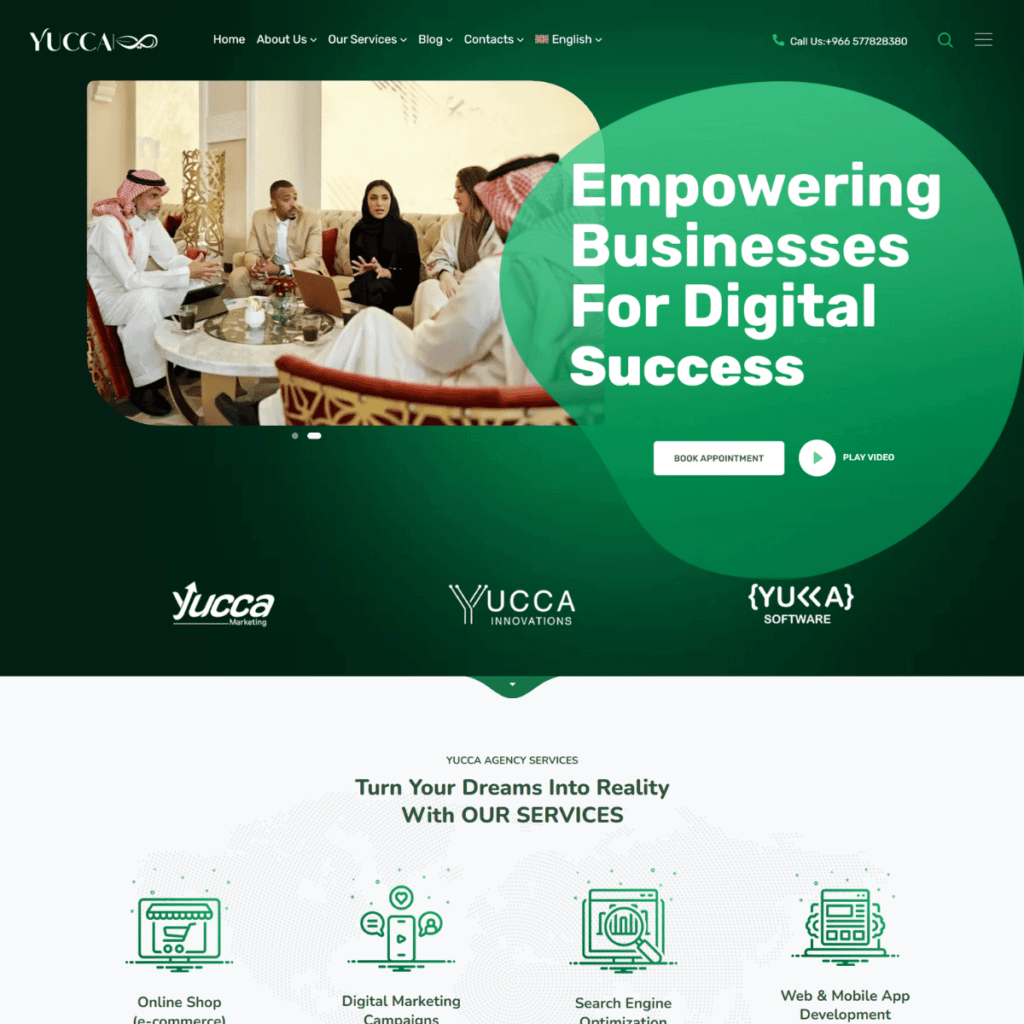 Yucca Agency website development - Home Page