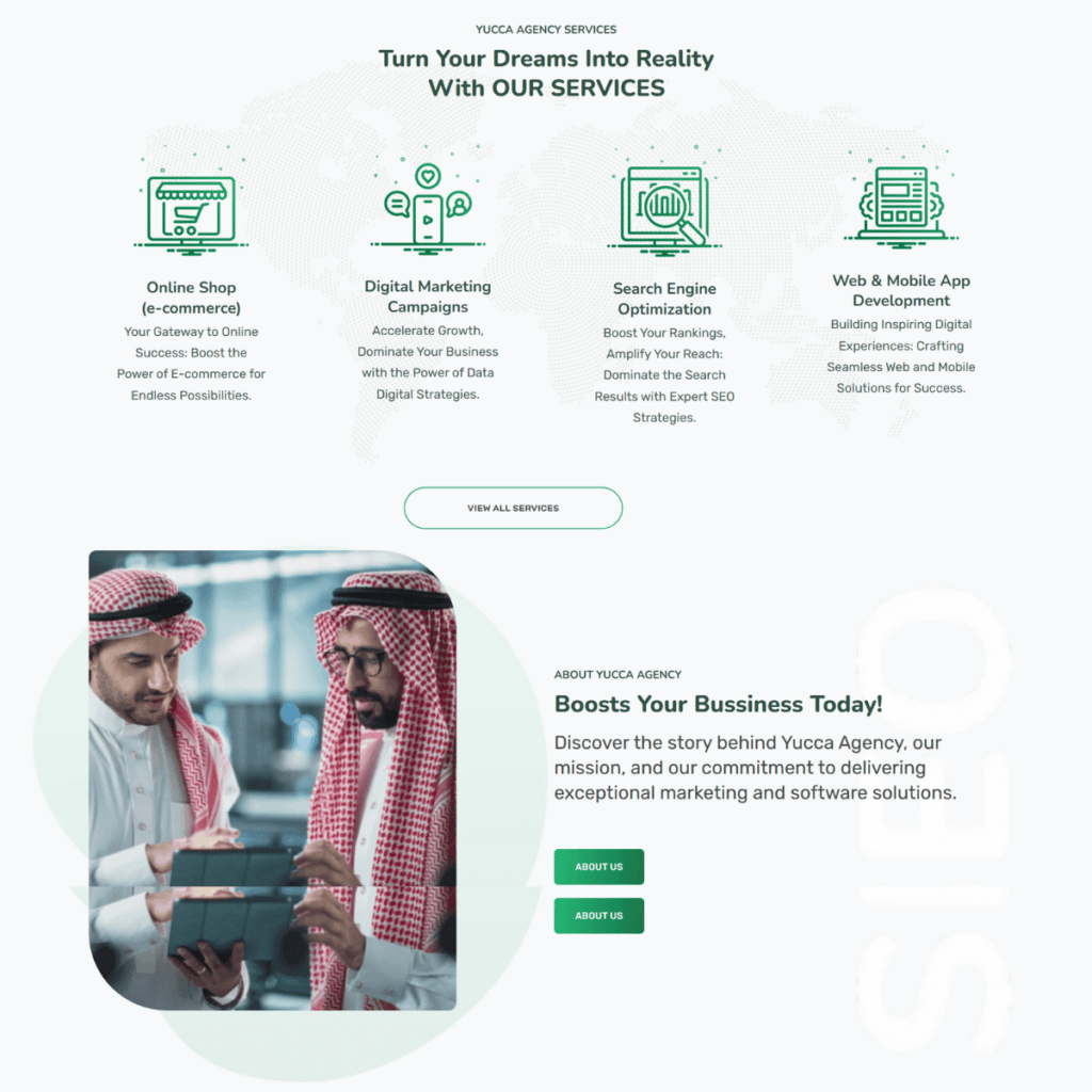 Yucca Agency website development - About Page
