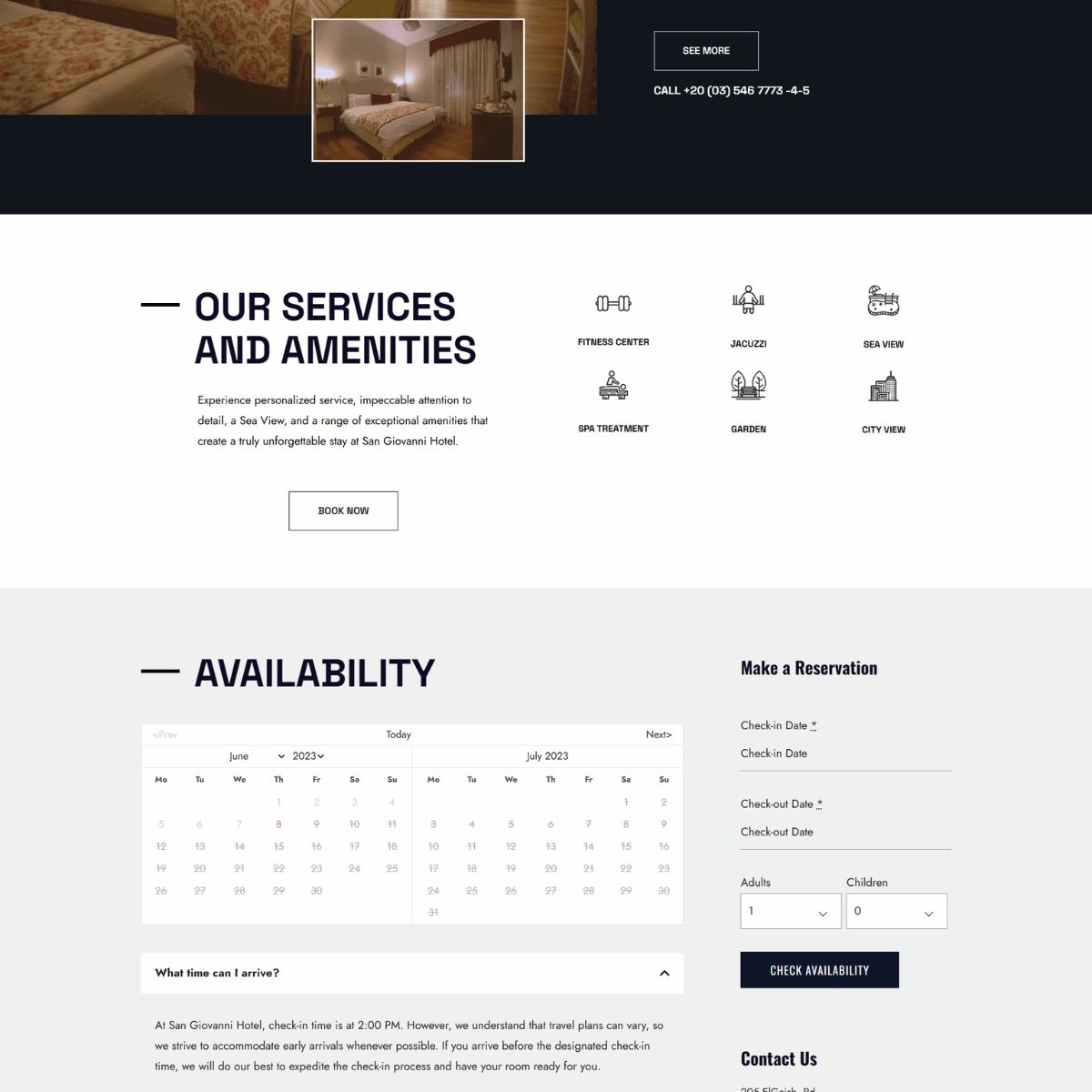 San Giovanni - Availability page